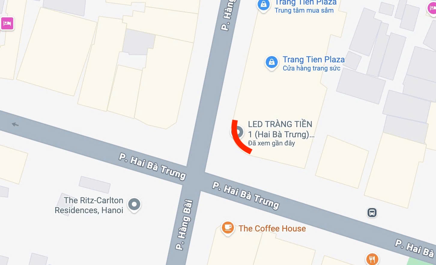 Led Tràng Tiền Plaza map